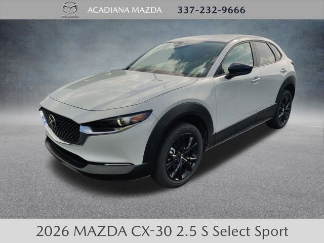 2026 Mazda Mazda CX-30 2.5 S Select Sport AWD in Ceramic Metallic — front three-quarter view