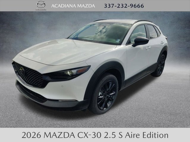 2026 Mazda Mazda CX-30 2.5 S Aire Edition in Snowflake White Pearl — front three-quarter view