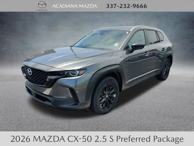 2026 Mazda Mazda CX-50 2.5 S Preferred AWD in Machine Gray Metallic — front three-quarter view