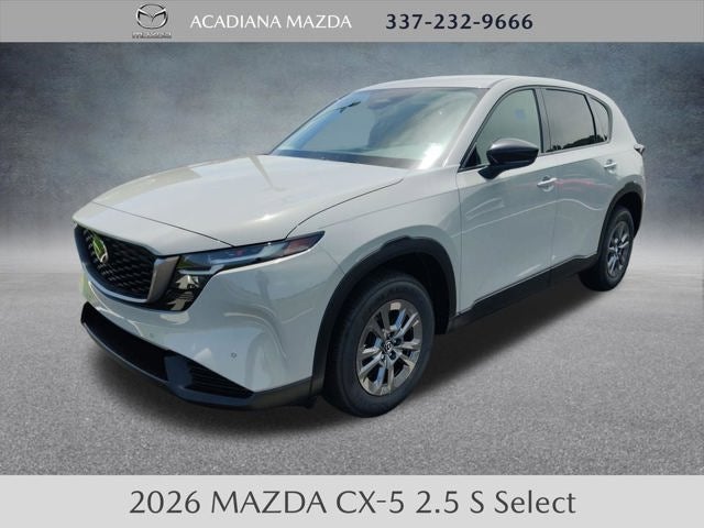 2026 Mazda Mazda CX-5 2.5 S Select AWD in Aero Gray Metallic — front three-quarter view