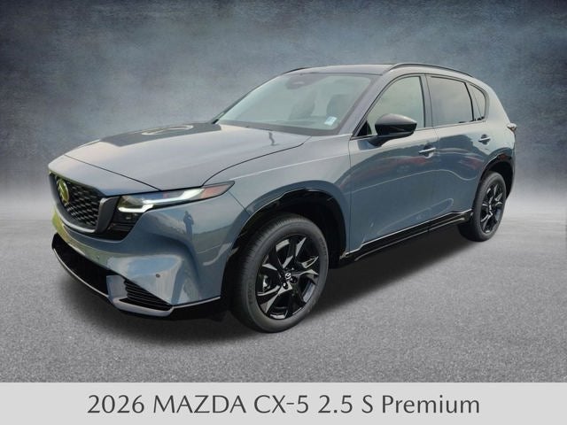 2026 Mazda Mazda CX-5 2.5 S Premium AWD in Polymetal Gray Metallic — front three-quarter view