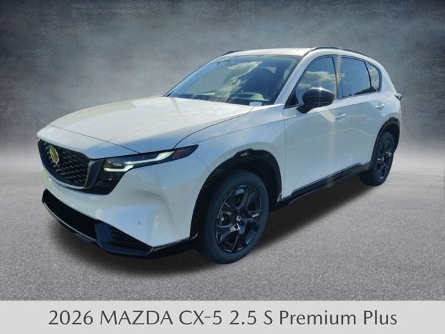 2026 Mazda Mazda CX-5 2.5 S Premium Plus AWD in Rhodium White Metallic — front three-quarter view