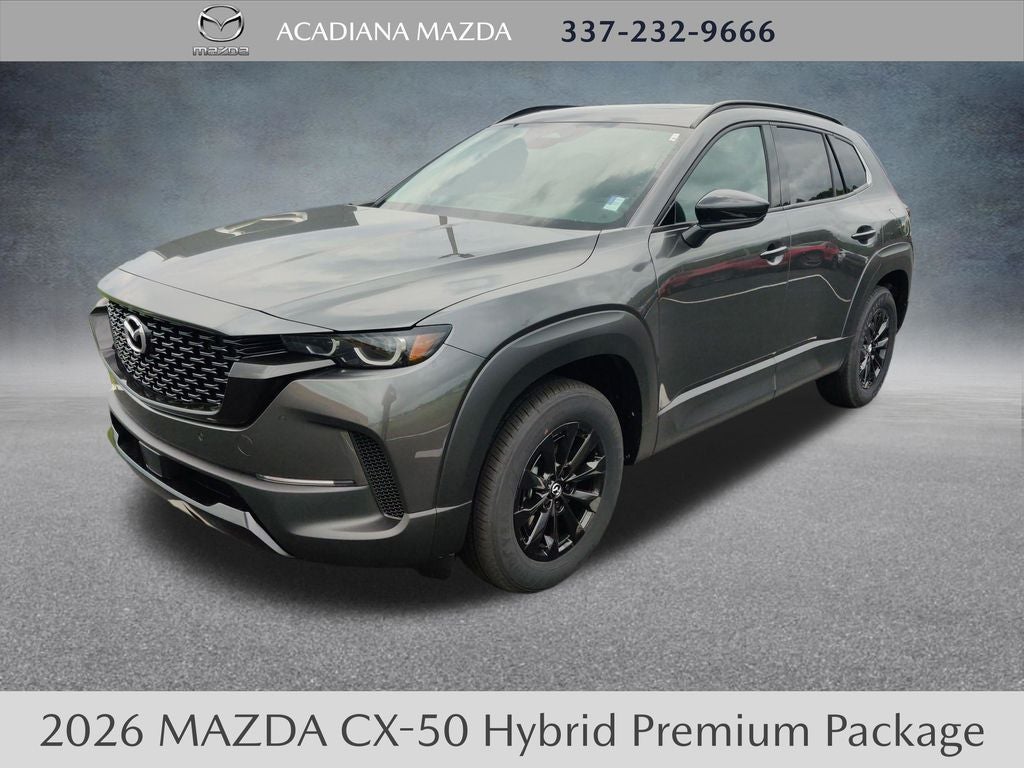 2026 Mazda Mazda CX-50 Hybrid Premium AWD in Machine Gray Metallic — front three-quarter view