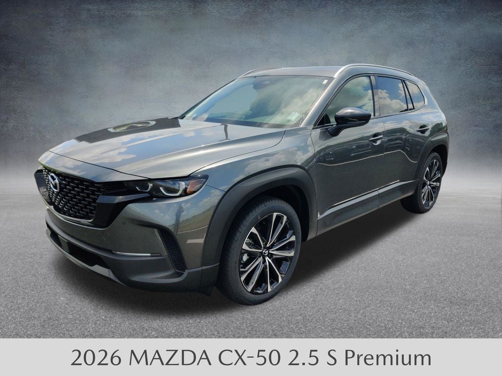 2026 Mazda Mazda CX-50 2.5 S Premium AWD in Machine Gray Metallic — front three-quarter view