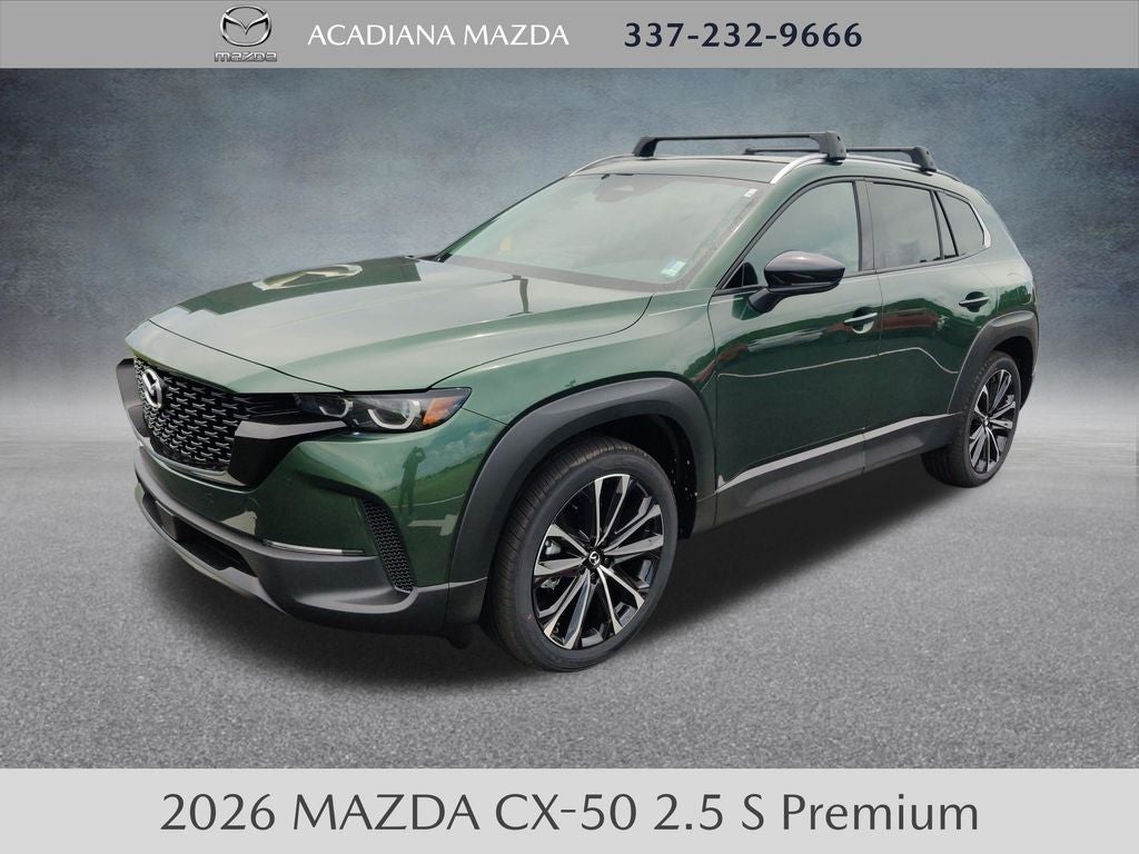 2026 Mazda Mazda CX-50 2.5 S Premium AWD in Cypress — front three-quarter view