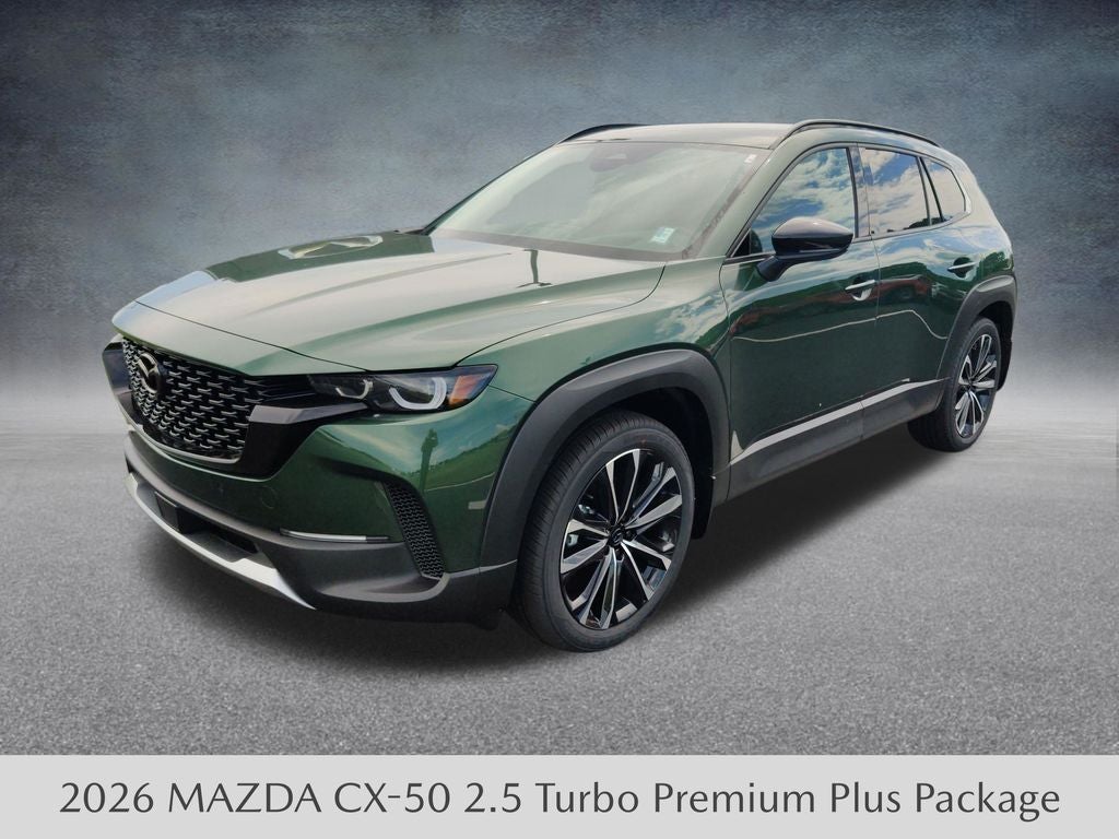 2026 Mazda Mazda CX-50 2.5 Turbo Premium Plus AWD in Cypress — front three-quarter view