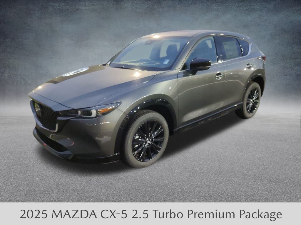 2025 Mazda Mazda CX-5 2.5 Turbo Premium AWD in Machine Gray Metallic — front three-quarter view