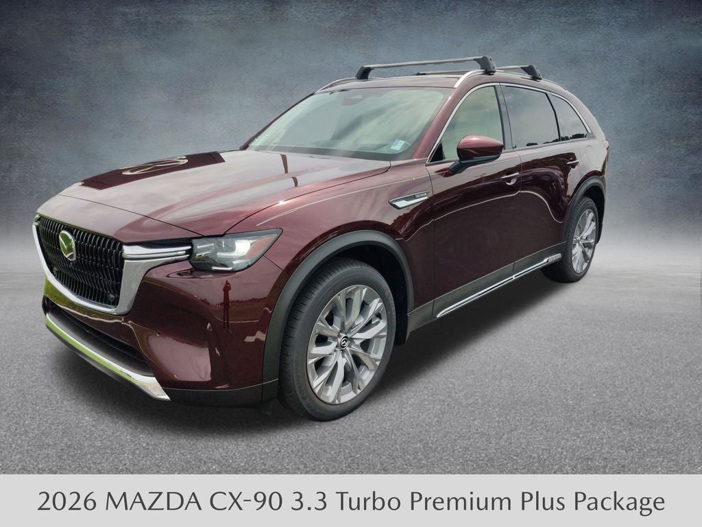 2026 Mazda Mazda CX-90 3.3 Turbo Premium Plus AWD in Artisan Red Premium — front three-quarter view