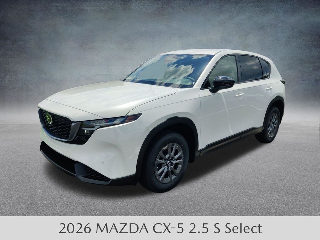 2026 Mazda Mazda CX-5 2.5 S Select AWD in Rhodium White Metallic — front three-quarter view