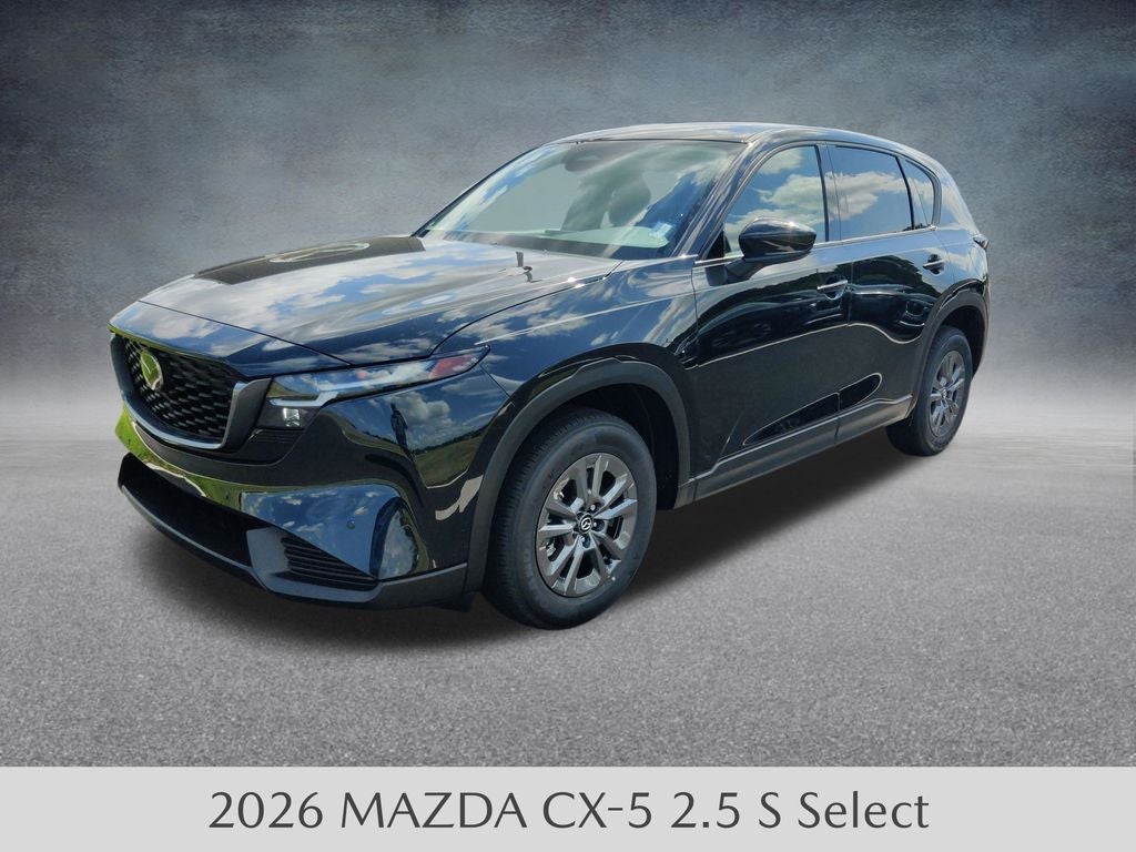 2026 Mazda Mazda CX-5 2.5 S Select AWD in Jet Black Mica — front three-quarter view
