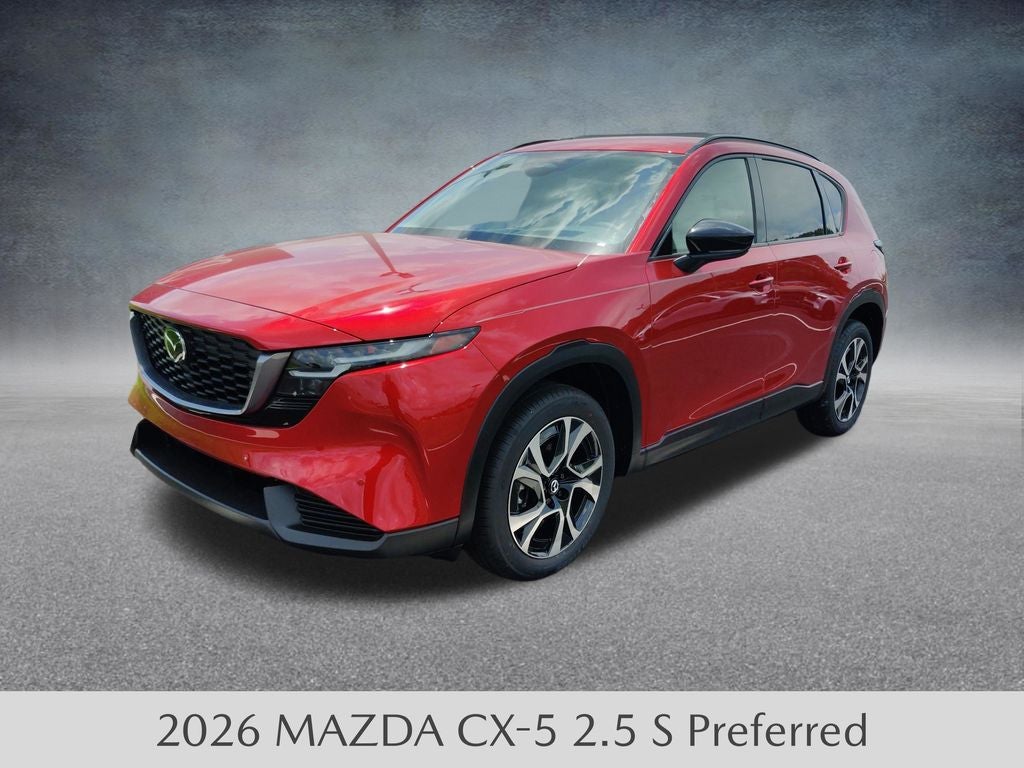 2026 Mazda Mazda CX-5 2.5 S Preferred AWD in Soul Red Crystal Metallic — front three-quarter view