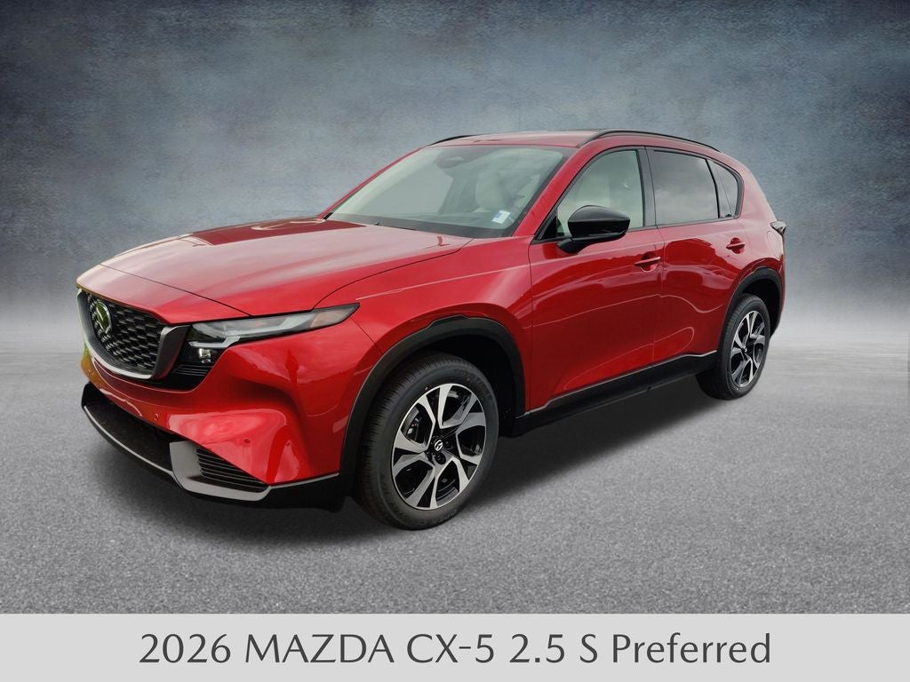 2026 Mazda Mazda CX-5 2.5 S Preferred AWD in Soul Red Crystal Metallic — front three-quarter view