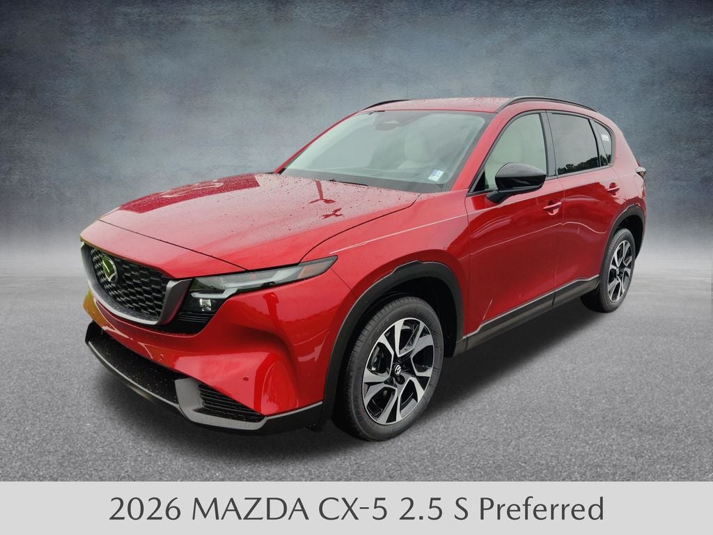2026 Mazda Mazda CX-5 2.5 S Preferred AWD in Soul Red Crystal Metallic — front three-quarter view
