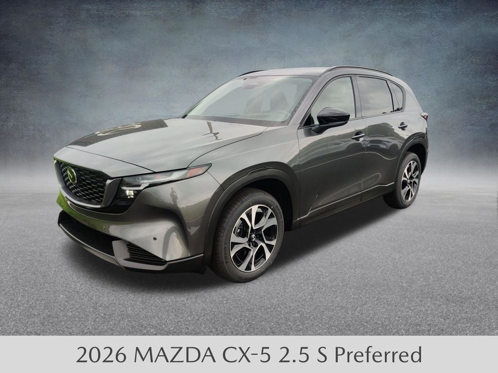 2026 Mazda Mazda CX-5 2.5 S Preferred AWD in Machine Gray Metallic — front three-quarter view