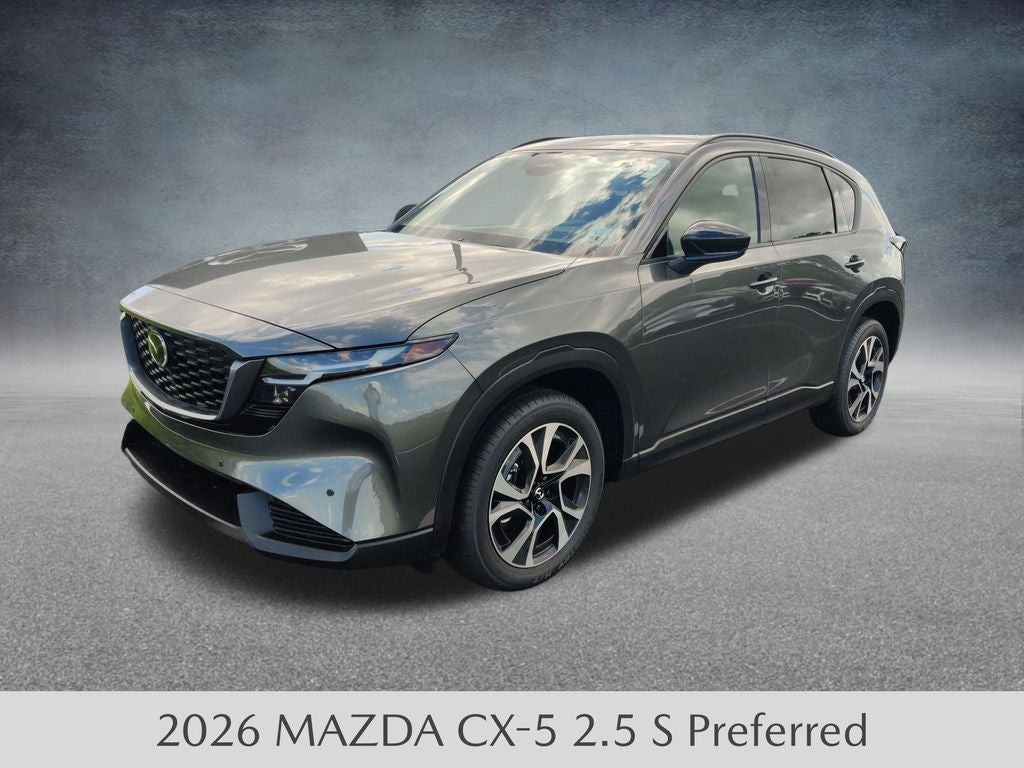 2026 Mazda Mazda CX-5 2.5 S Preferred AWD in Machine Gray Metallic — front three-quarter view